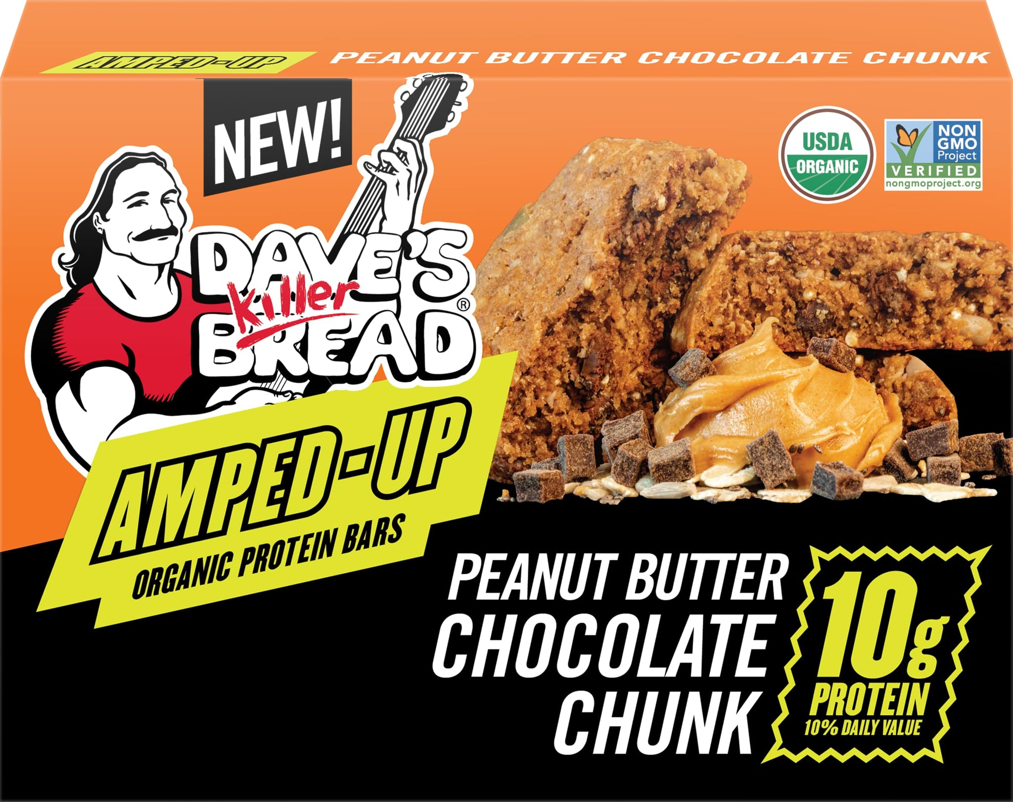 Generic D.ave's Killer Bread Protein Bar Organic Peanut Butter Chocolate Chip 7.6OZ Pack of 6