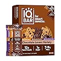 IQBAR Clean Plant Protein Bars - Chocolate Lovers Variety - 12 Count - Keto, Vegan, High Fiber, Gluten and Dairy Free, Low Sugar Snack - Brain