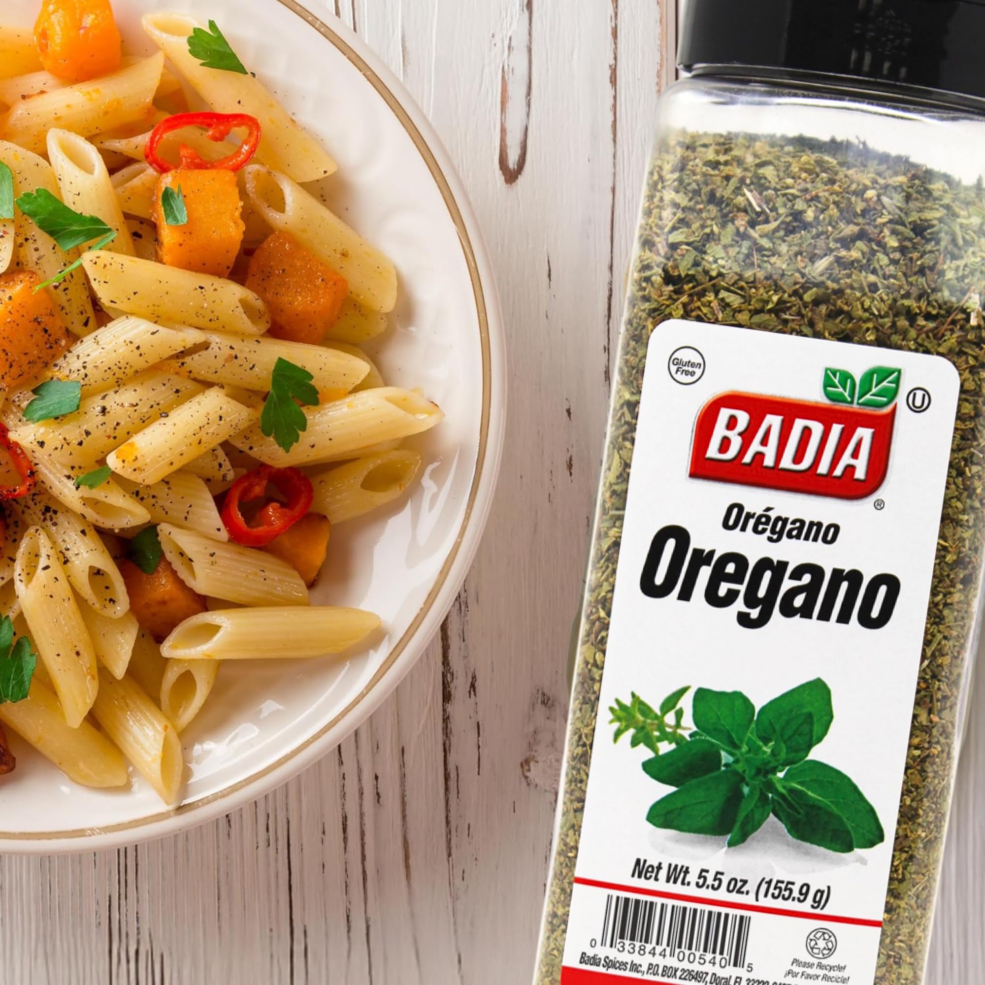 Badia Oregano Whole, 5.5 oz - Dried Oregano Leaves, Herb Seasoning - Aromatic and Flavorful