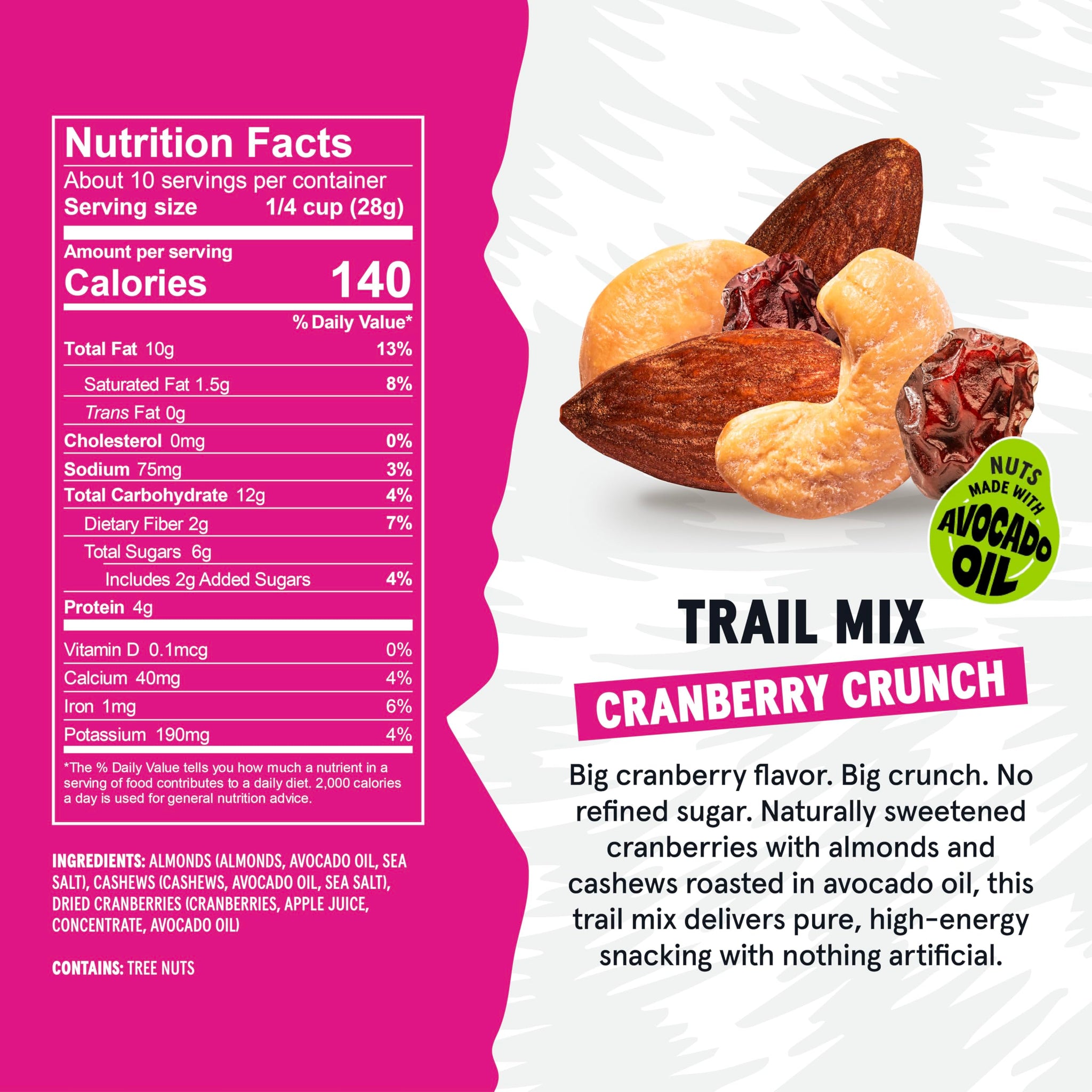 Wild Fox Trail Mix - Healthy Plant-Based Snack Made With Pure Avocado Oil And No Refined Sugar Or Seed Oils Ideal For Vegan Gluten-Free And Paleo