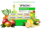 Tipson Organic Moringa Variety Sampler - 6 Flavors (60 Tea Bags),- Herbal Tea Infusions - USDA Organic, Non-GMO, and Gluten Free