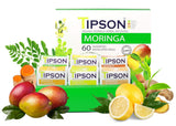 Tipson Organic Moringa Variety Sampler - 6 Flavors (60 Tea Bags),- Herbal Tea Infusions - USDA Organic, Non-GMO, and Gluten Free