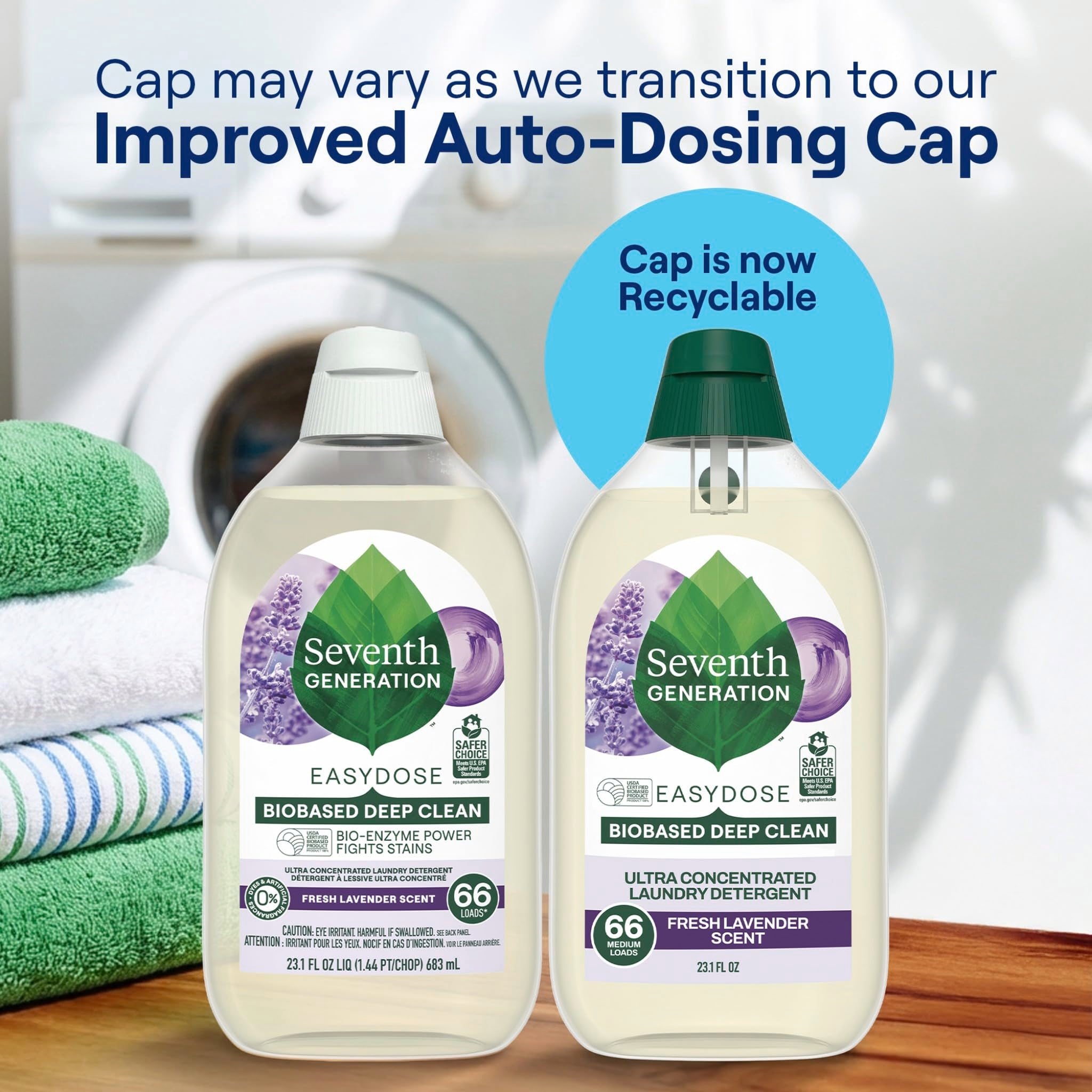 Seventh Generation EasyDose Laundry Detergent Fresh Lavender Ultra Concentrated Washing Detergent 23 oz