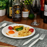 ECOLipak Heavy Duty Compostable Paper Plates Set - 350 Biodegradable Plates & Eco Friendly CPLA Cutlery for DInnerware, Party, Camping & BBQ