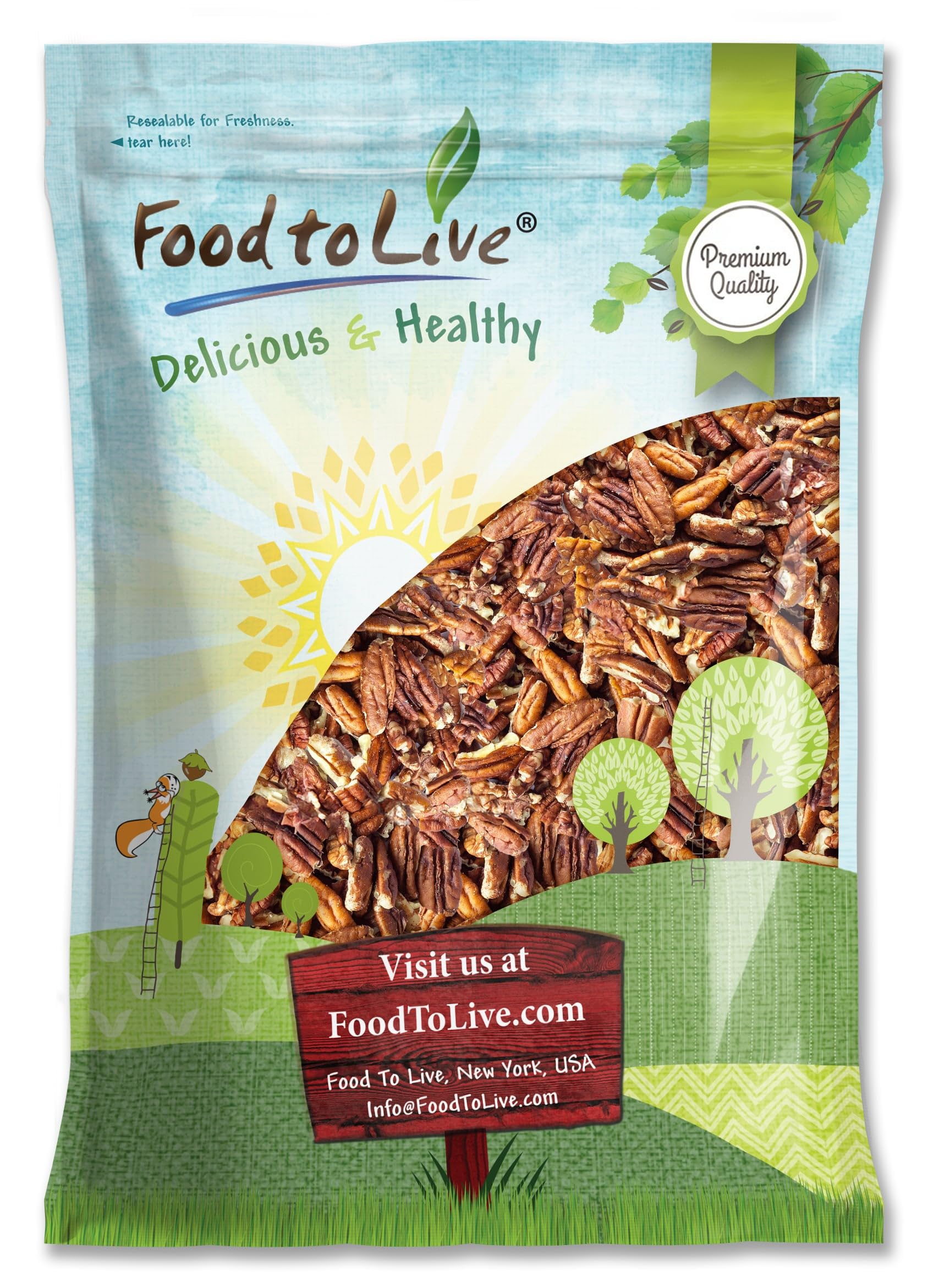 Food to Live Pecan Pieces, 6 Pounds - Chopped Raw Pecan Nuts, Unsalted, Unroasted, Shelled, Kosher, Vegan, Sirtfood, Bulk. Good Source of Iron