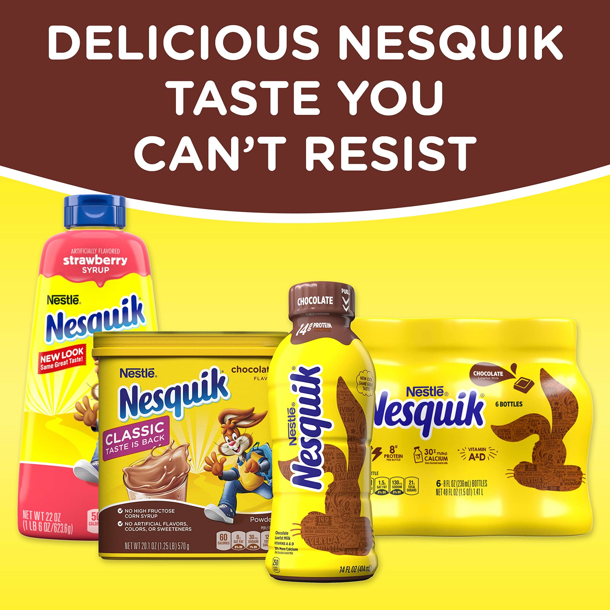 Nesquik Chocolate Flavor Powder Drink Mix Canister