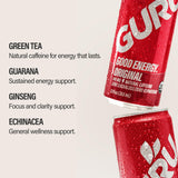 GURU Organic Energy Drink, Original, Natural Caffeine, 12 Fl Oz, 24 Pack