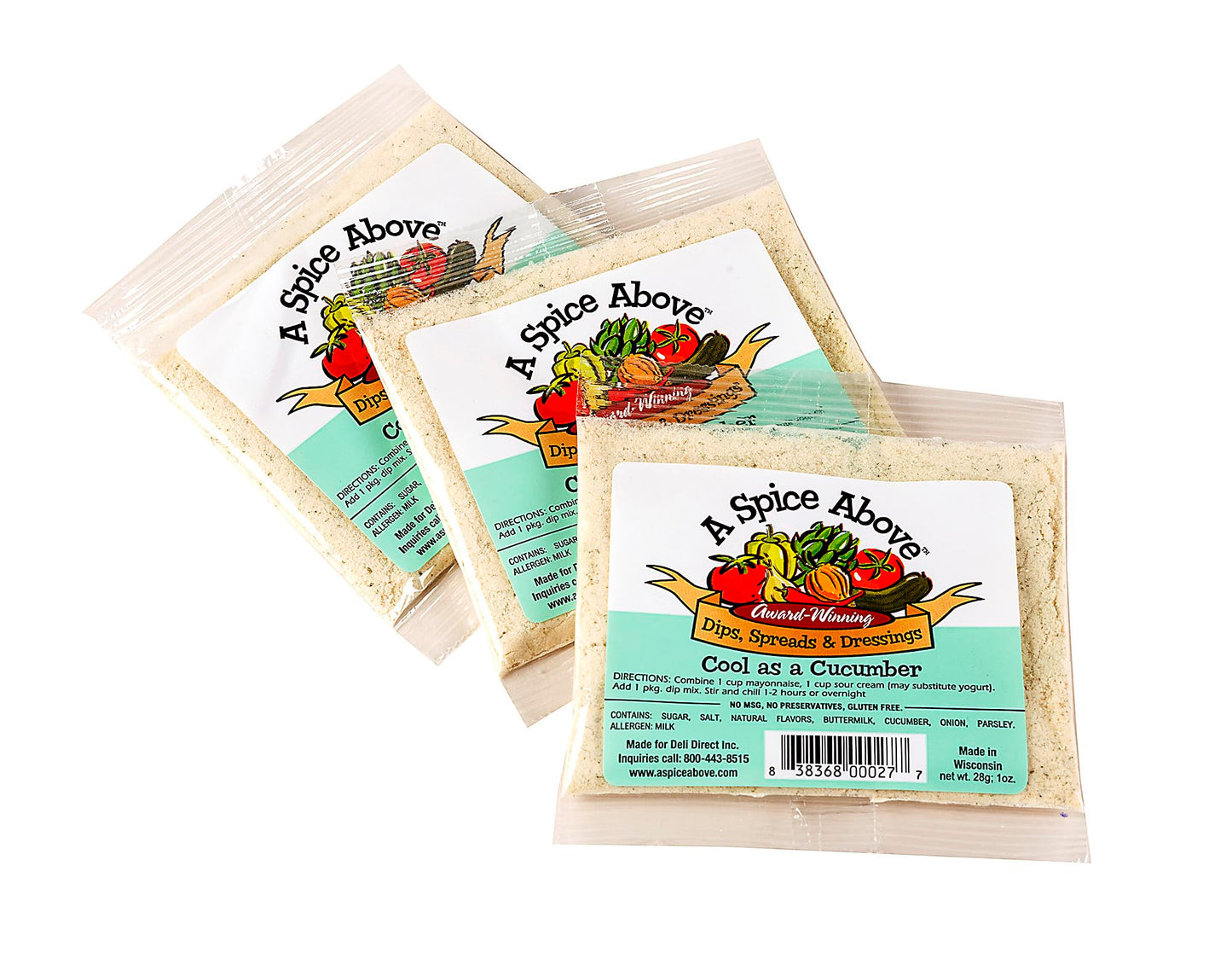 A Spice Above Dip Mix - Cool Cucumber | Refreshing & Creamy Cucumber Herb Dip | Perfect for Easy Cooking, Dips, Spreads & Recipes | All-Natural, No