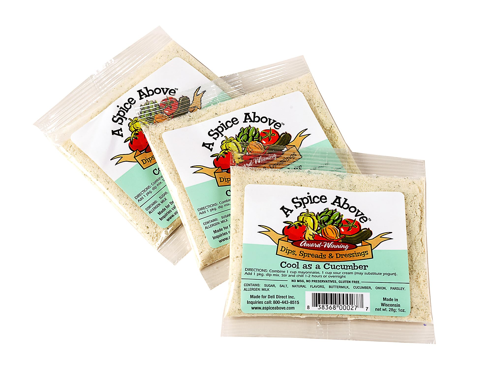 A Spice Above Dip Mix - Cool Cucumber | Refreshing & Creamy Cucumber Herb Dip | Perfect for Easy Cooking, Dips, Spreads & Recipes | All-Natural, No
