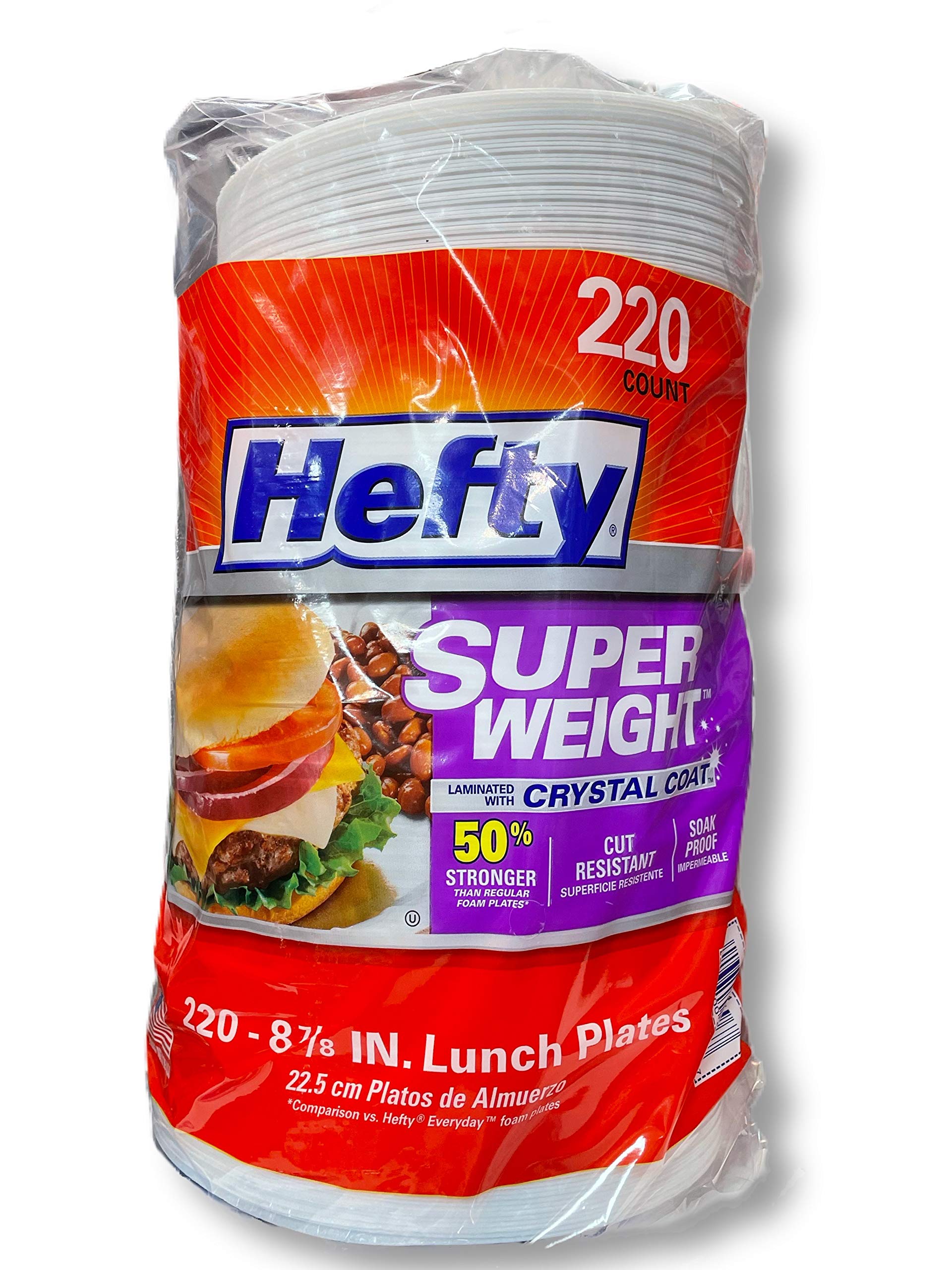 Hefty Super Weight 8 7/8 in Foam Plate, 220-count