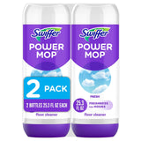 Swiffer PowerMop Liquid Floor Cleaner Refills, Solution for Power Mop, Fresh Scent, 2 Count Mopping Fluid Replacement Bottle, Spray Mops Cleaning
