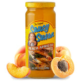 Saucy Susan Peach Apricot ORIGINAL Sauce 19 oz Jar - Sweet & tangy blend of apricots, peaches & spices; ideal for glazing, dipping, marinating or