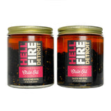 Hell Fire Detroit Chile Oil Hot, Fire-Roasted Blend with Ghost & Piri Piri Chiles, All-Natural, Vegan, Gluten-Free, Low Sodium - 4 fl oz (2-Pack)