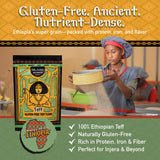 Brundo Ethiopian Spice Company | Gluten Free Teff Flour | Hand Picked & Processed Authentic Powdered Ethiopian Teff Grain | Harvested in and Imported