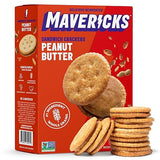 Mavericks Sandwich Crackers Peanut Butter - Plant-based Peanut Butter Sandwich Snack Crackers, Whole Grain, Non-GMO - Back to School - 7 oz Box (1