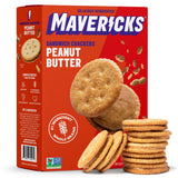 Mavericks Sandwich Crackers Peanut Butter - Plant-based Peanut Butter Sandwich Snack Crackers, Whole Grain, Non-GMO - Back to School - 7 oz Box (1