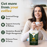 Dodjivi Organic Reishi Mushroom Coffee, Sustained Energy & Focus, Instant Coffee, Arabica with Adaptogenic Herbs, Sugar-Free, Vegan, Keto-Friendly