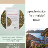Spice Hut - Organic Herbes De Provence Seasoning Mix with Lavender, No Salt, Authentic Provencal Blend- French Herbs de Provence Spice for Cooking