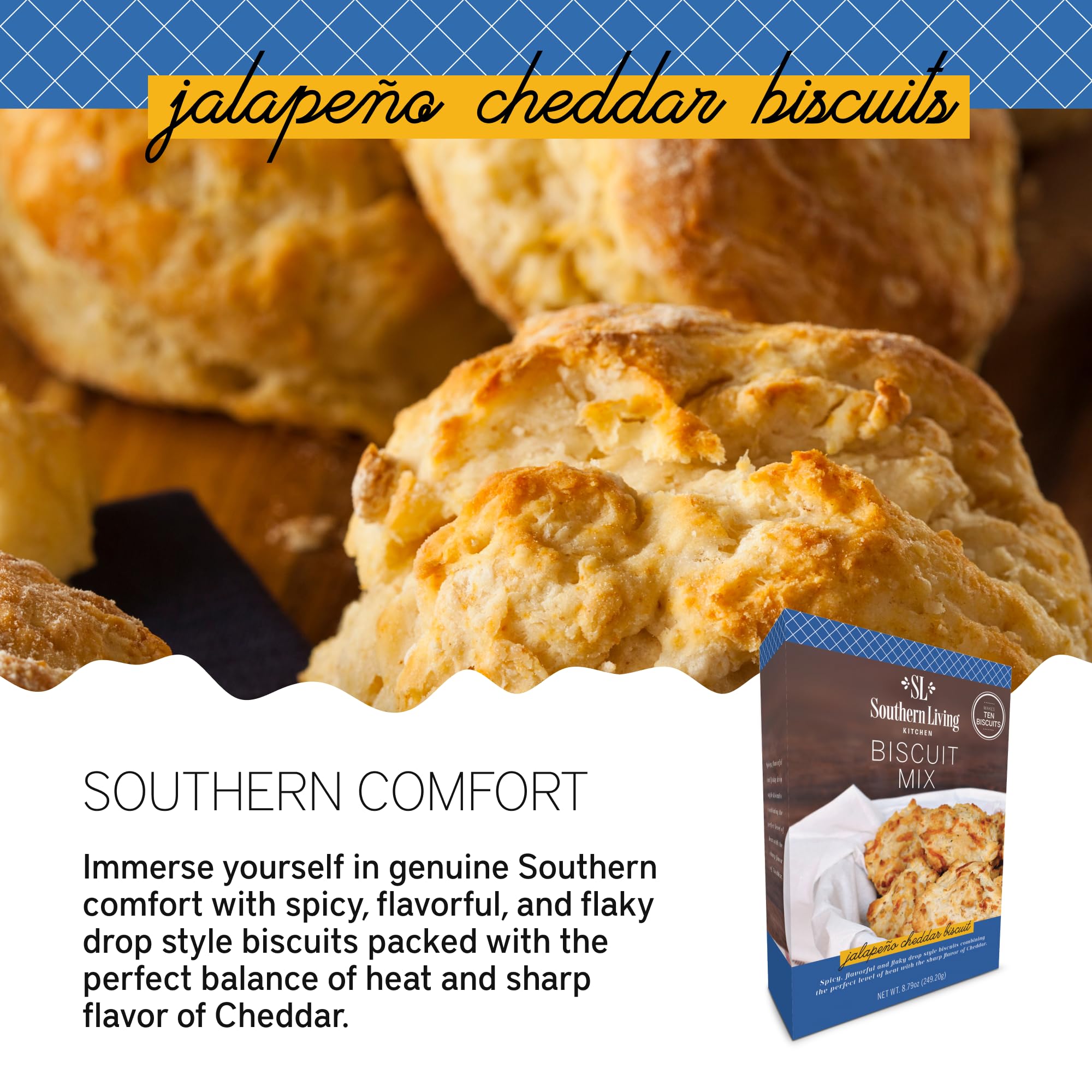 Southern Living Gourmet Jalapeno Cheddar Biscuit Mix, Easy-to-Bake Delight, Dinner Biscuits, Breakfast Biscuits, Baking Mix, Pantry Staple, Makes 10