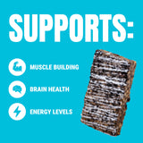 JiMMYBAR! - Cookies N Cream Protein Bars 19g Protein Bar - 7g Low Sugar - 12 Count - 58g Health Bars - Functional Snack with Real Food Ingredients