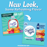 Crystal Light Energizing Drink Mix with Caffeine Variety Pack, 44 Packets for On-the-Go Hydration, Peach Mango, Wild Strawberry, Citrus, Grape