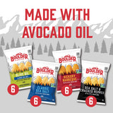 Boulder Canyon Kettle Style Potato Chips Variety Pack, 24 Count, Assorted 1.5oz. Bags, Olive Oil Classic Sea salt, Hickory BBQ, Sea Salt & Cracked