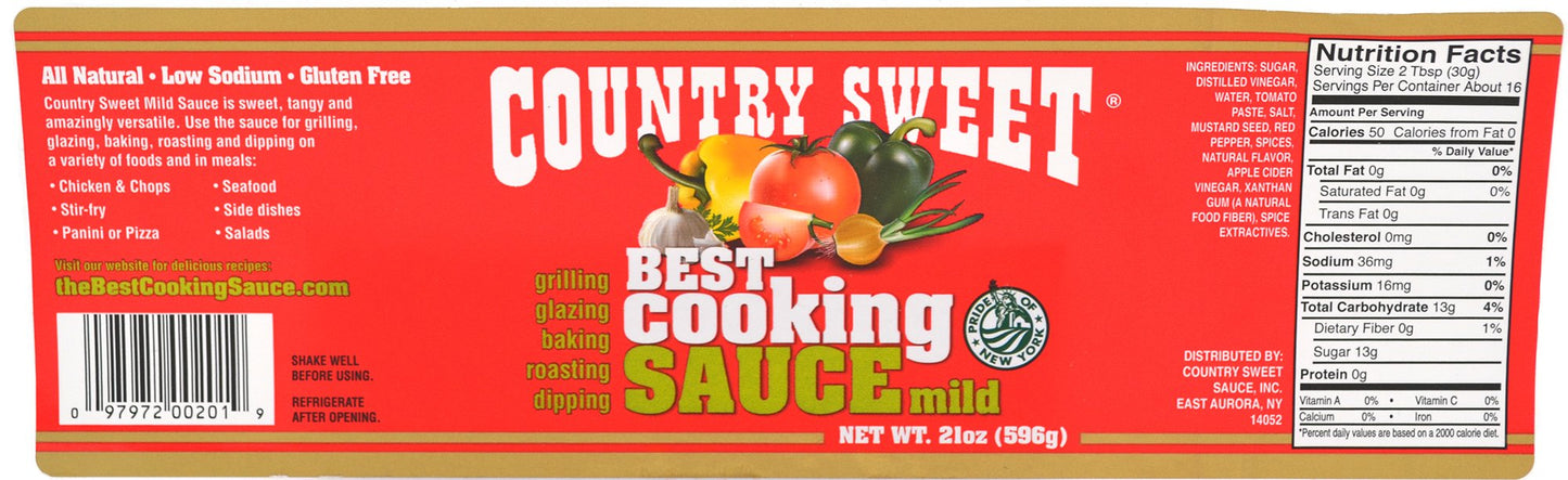 Country Sweet Sauce - Premium Cooking and Finishing Sauce (Mild, 21 ounces)