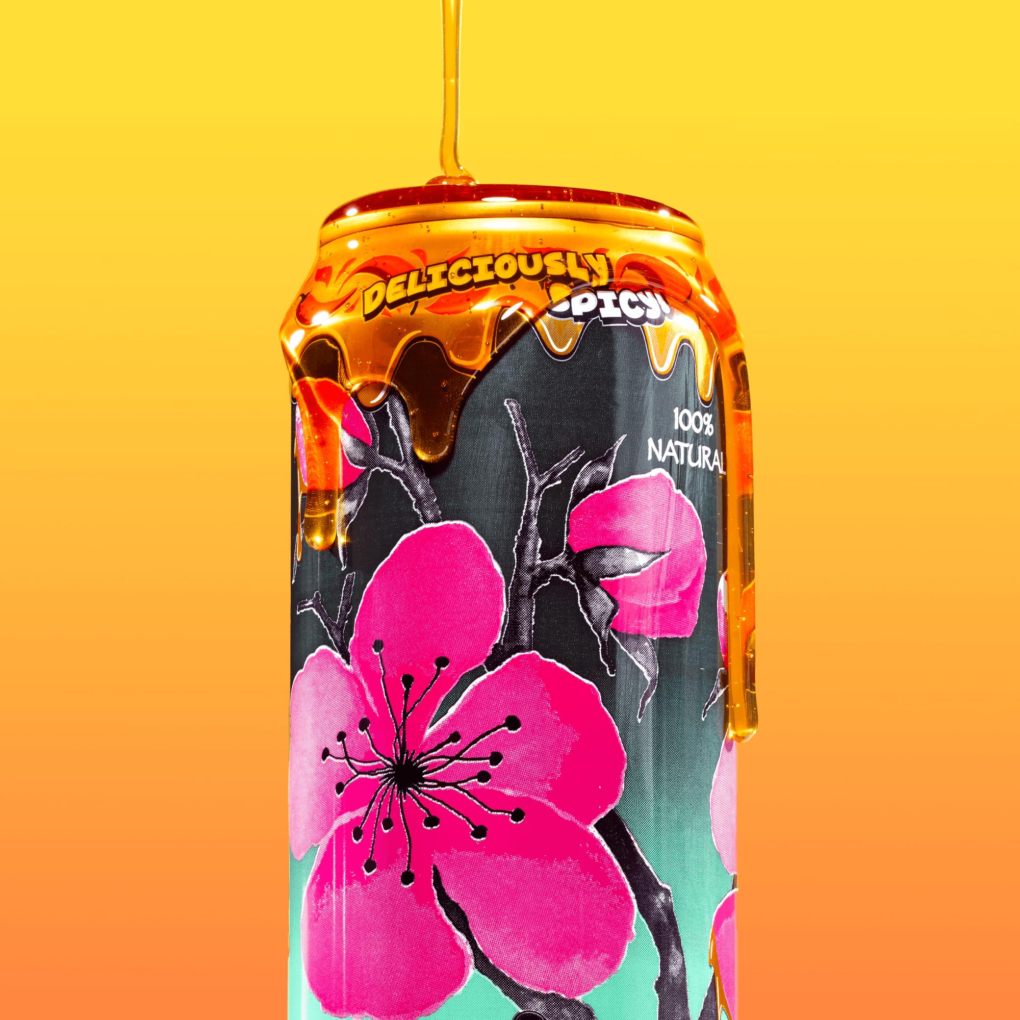 AriZona Spicy Green Tea with Mikes Hot Honey - Big Can, 22 Fl Oz (Pack of 12)