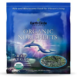 Earth Circle Organics | Organic Nori Seaweed Sheets - Raw, Unheated & Not Roasted | Grade A Certified | Vegan, Paleo, Keto Friendly | Premium Nori