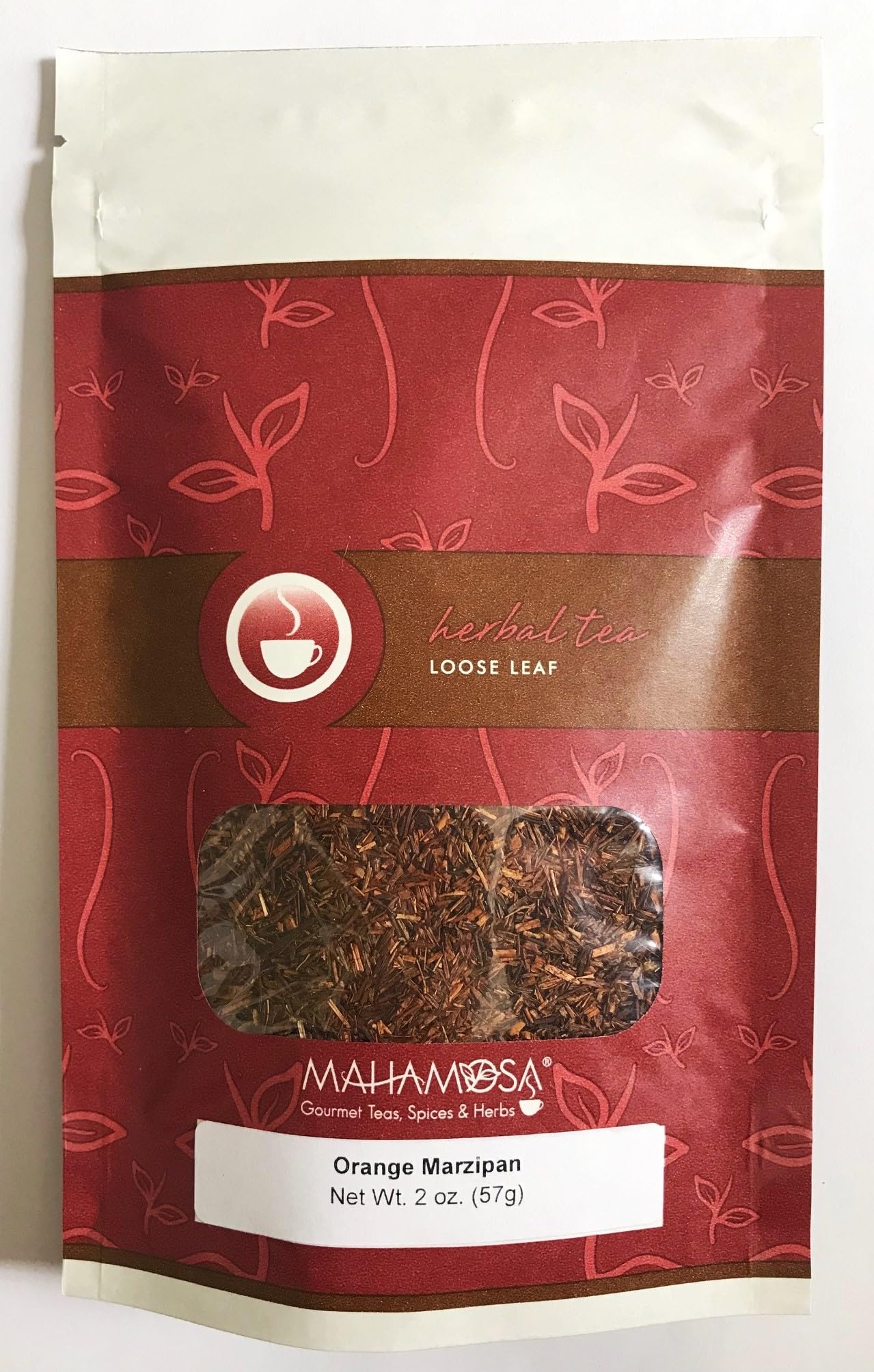 Mahamosa Orange Marzipan Rooibos Tea 2 oz - Loose Leaf Rooibos Herbal Tea Blend, Dessert Tea