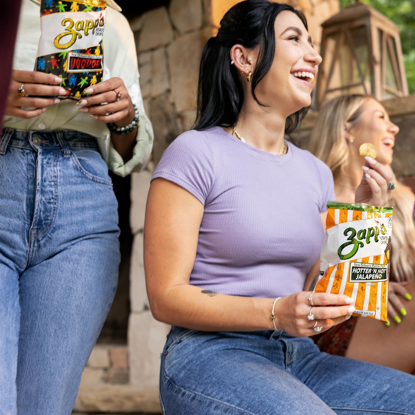 Zapp's New Orleans Voodoo Potato Chips, 42 Count - Crunchy, Gluten Free Snack with Salt, Vinegar, and Smoky BBQ Flavors