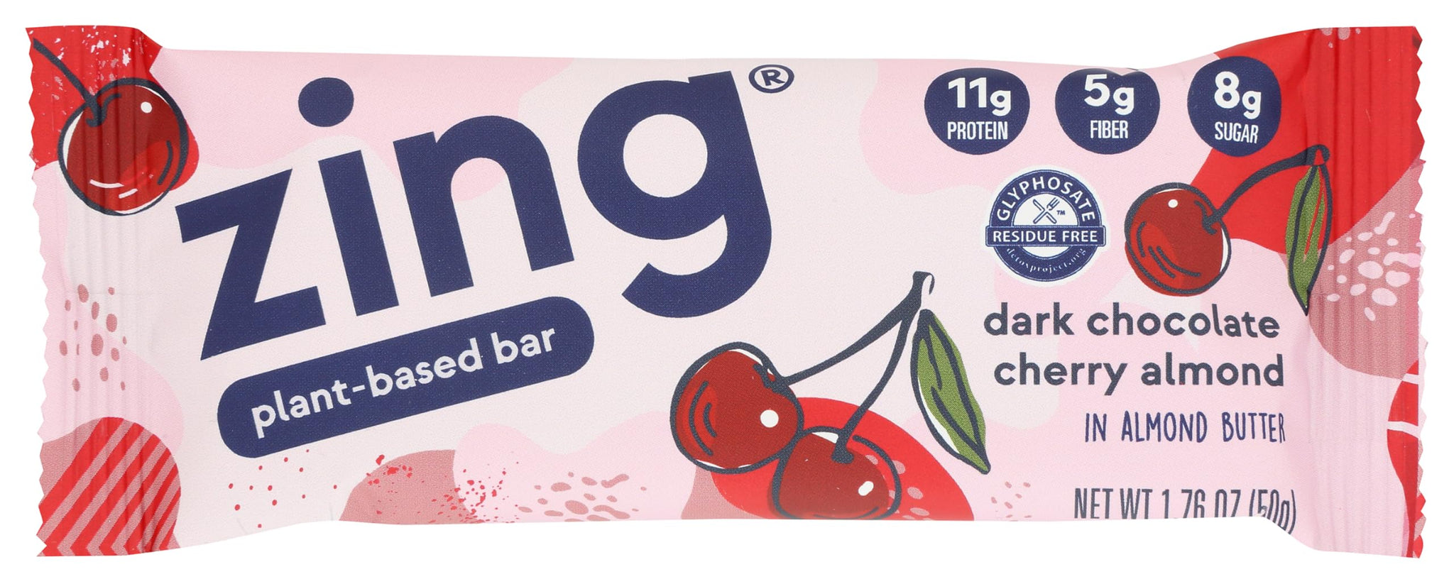 Zing, Dark Chocolate Cherry Almond Bar, 1.8 Ounce