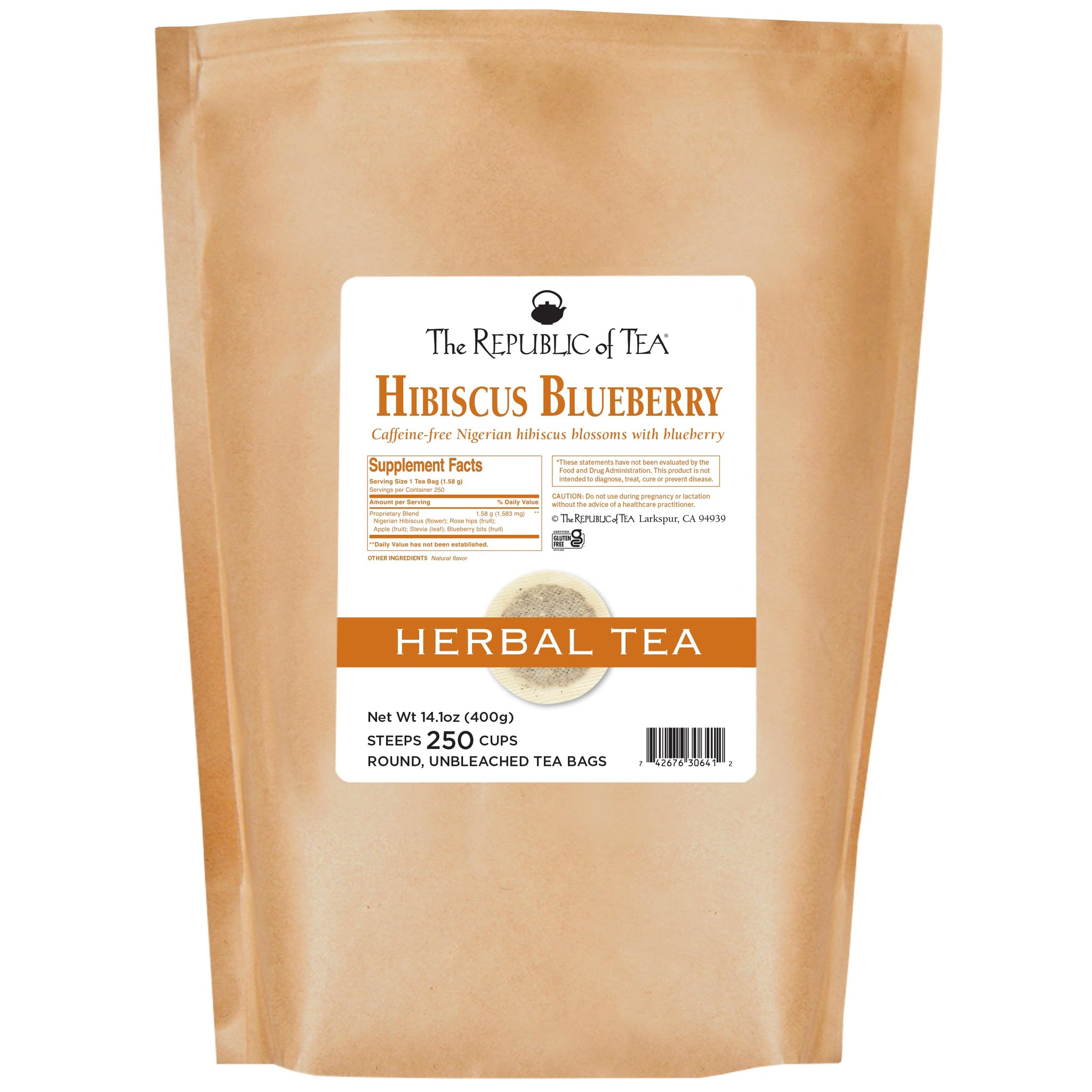 The Republic of Tea, Hibiscus Blueberry Superflower Herbal Tea, 250 Tea Bag Bulk