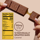 Awake Caffeinated Chocolate Energy Bar, Caramel Chocolate Energy Bar, 1 Bar Equals 1 Cup of Coffee, 12 Bars (18.6 oz)