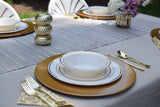 Exquisite 40 Gold Line Plastic Plates (20-dinner 20-dessert) Set Premium Heavyweight Plastic Wedding Like China