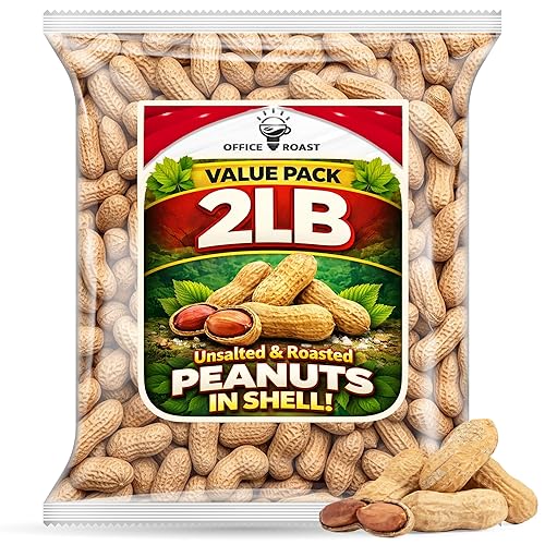 Peanuts In Shell | 2 LB Bulk Value Pack | Unsalted & Roasted - Healthy natural snack, Perfect for office, share and TO-GO | Value Pack, Whole Peanuts