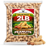 Peanuts In Shell | 2 LB Bulk Value Pack | Unsalted & Roasted - Healthy natural snack, Perfect for office, share and TO-GO | Value Pack, Whole Peanuts