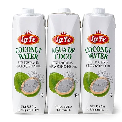 La Fe Coconut Water Carton No Pulp - 3 Pack - 33.8 oz each