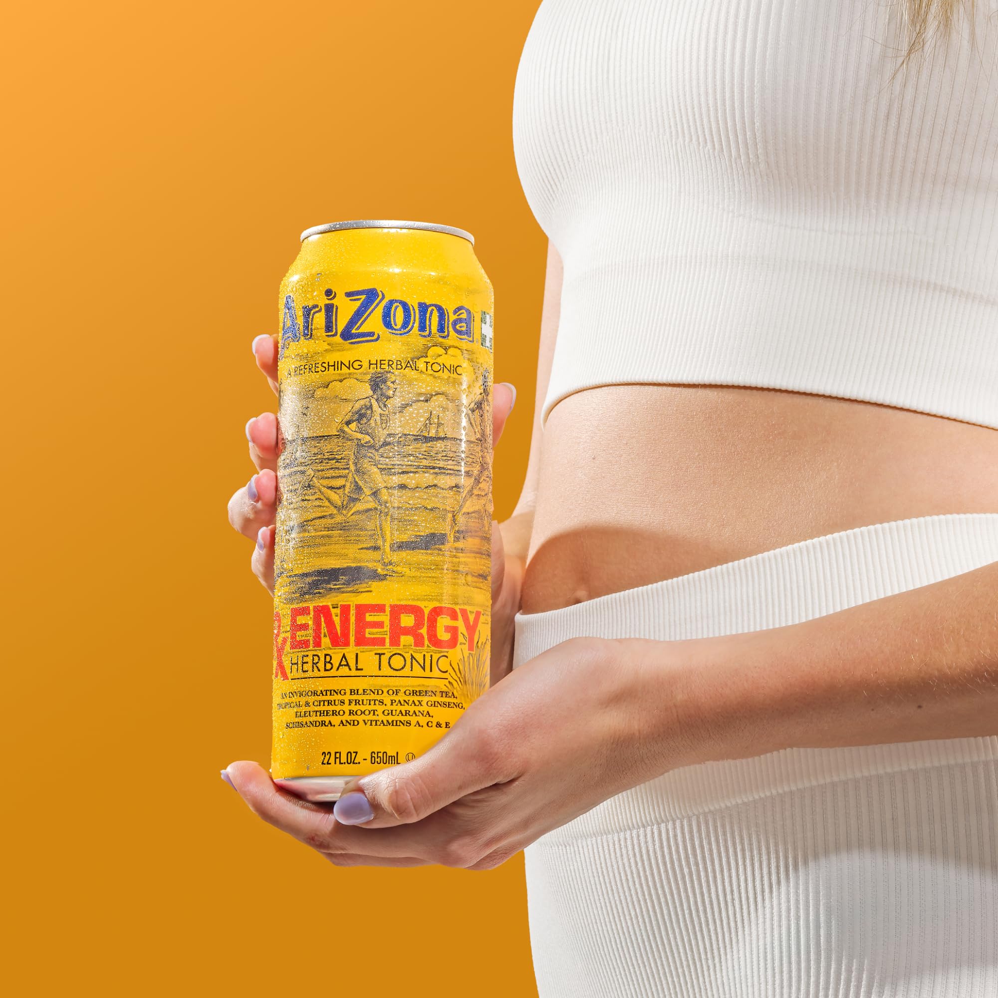 AriZona Rx Energy, Herbal Tonic with Green Tea and Citrus, 132mg Caffeine per Container - Big Can, 22 Fl Oz (Pack of 12)