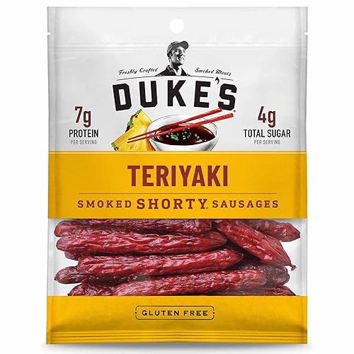 Duke's Pork Teriyaki Smoked Shorty Sausages, 7g Protein Per Serving, 5 oz.