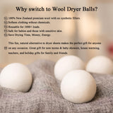 Wool Dryer Balls Organic XL 6 Balls per Pack by Loaddvni, Save Time,Money,Energy.