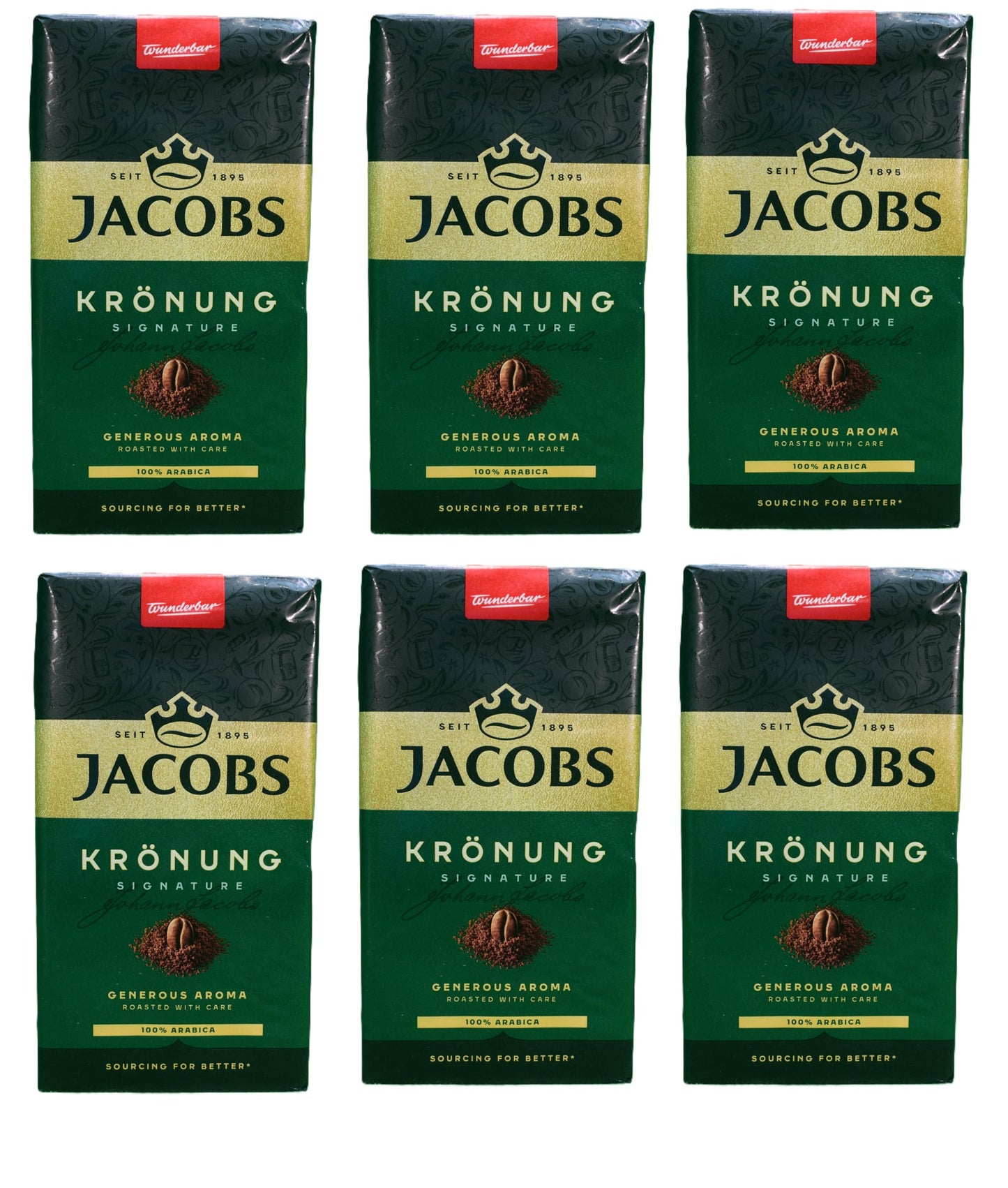 Jacobs Kronung Ground Coffee 500 Gram, 1.76 Ounce (Pack of 6)