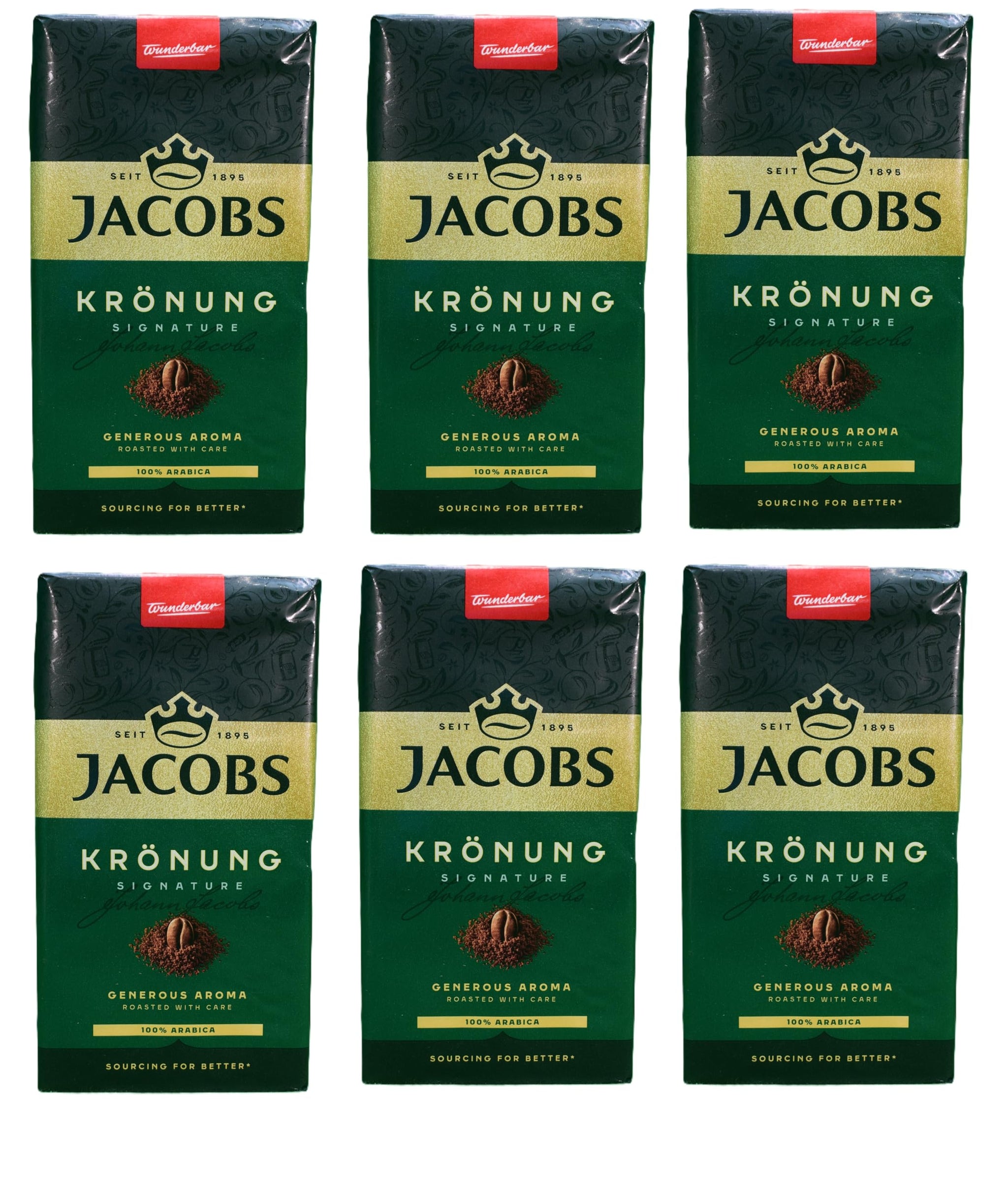 Jacobs Kronung Ground Coffee 500 Gram, 1.76 Ounce (Pack of 6)