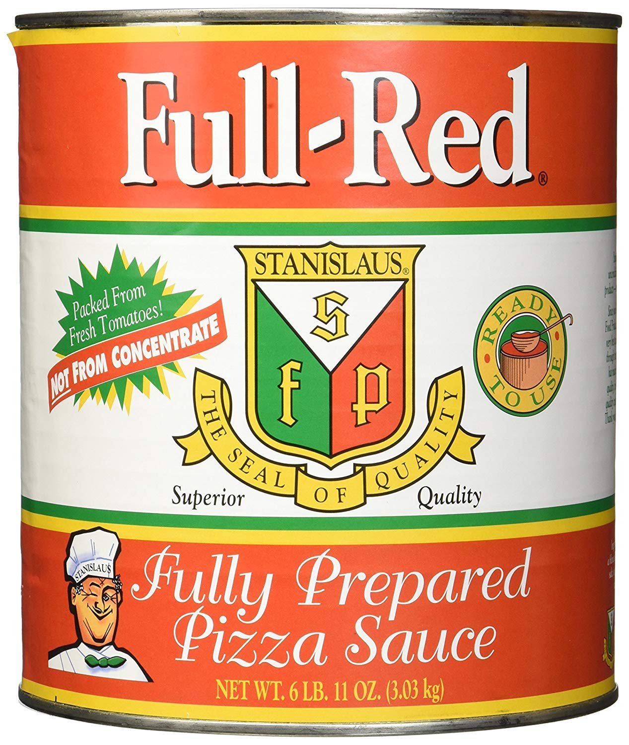 Full Red Fully Prepared Pizza Sauce #10, Pack of 6