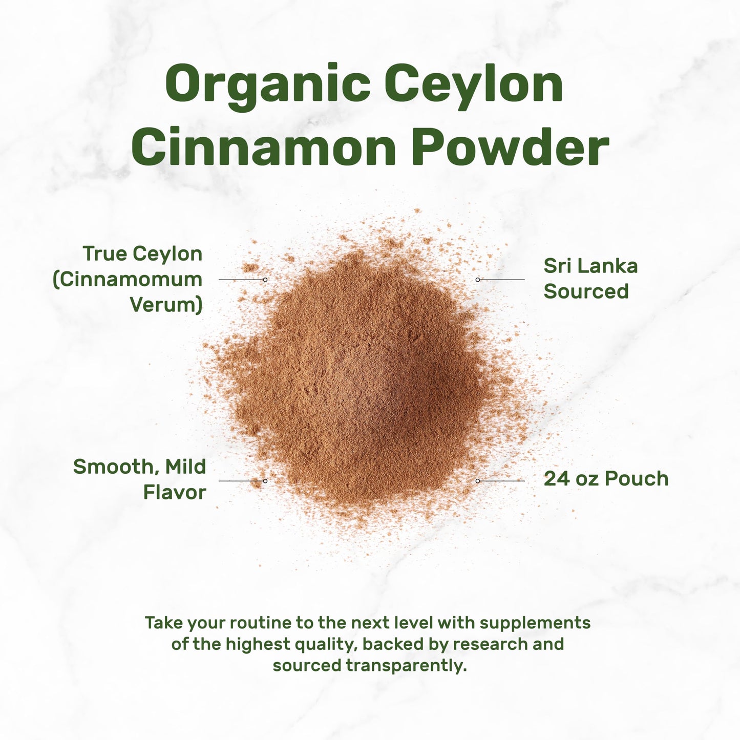 DEAL SUPPLEMENT Organic Ceylon Cinnamon Powder, 24 oz | Sri Lanka Source | Fine Ground True Cinnamomum Verum | Smooth, Delicate Flavor for Coffee