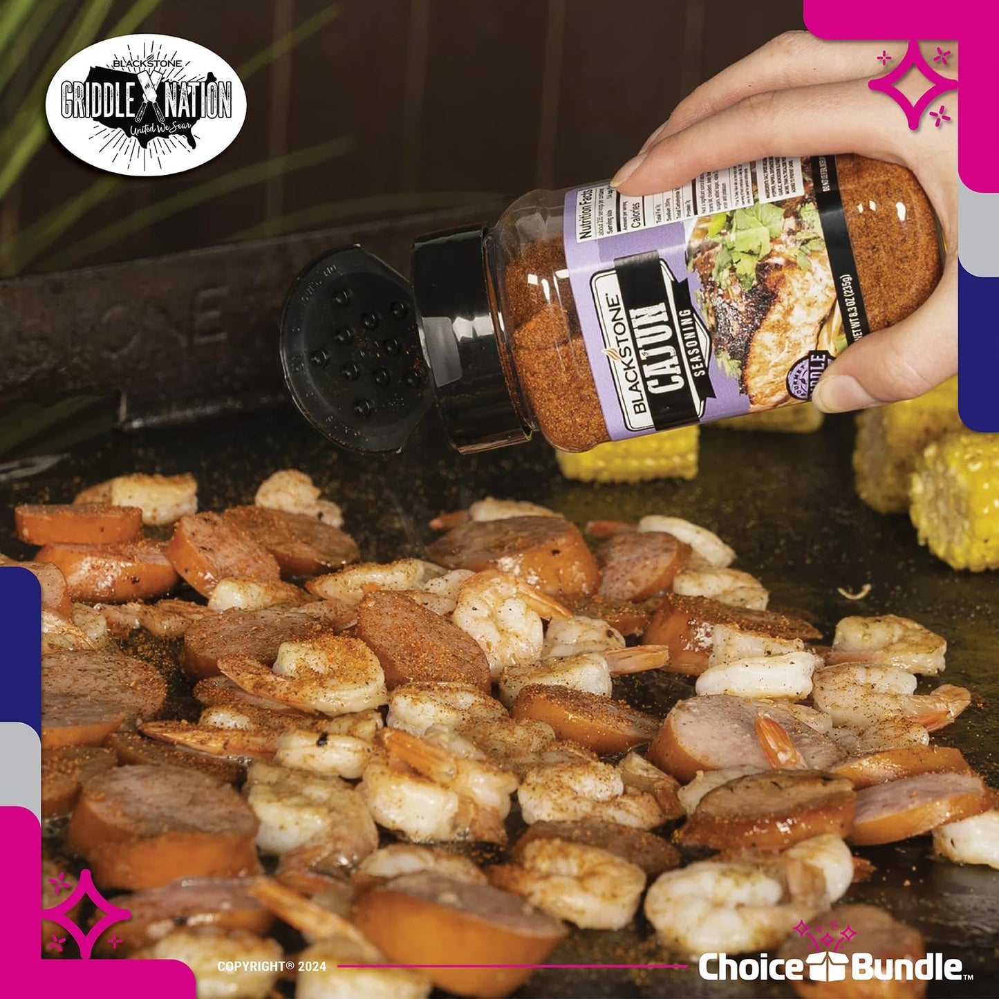 Blackstone Cajun, Pineapple Sriracha, Tequila Lime Seasoning - Gourmet Griddle Premium BBQ Barbecue Rub 3 Pk Choice Bundle (22.6 oz) + BBQ Guide
