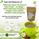 Pata de Vaca Té (Cow's Foot Tea) - 24 Bags - 100% Natural Infusion - Vegan, Non-GMO, Gluten-Free + Pata de Vaca Capsules - 1500 mg Per Serving, 90