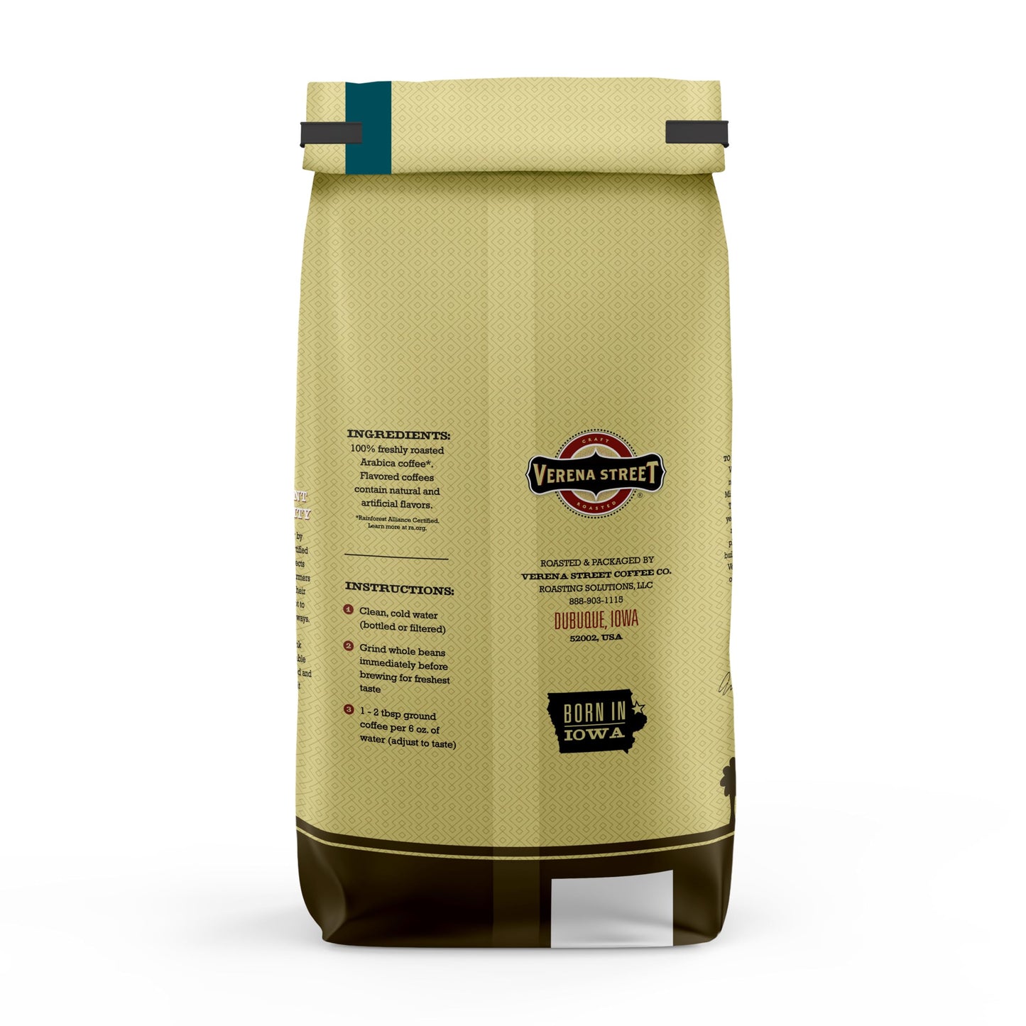 Verena Street 2 Pound Flavored Ground Coffee, Crop Circles Vanilla Hazelnut, Medium Roast, Rainforest Alliance Certified Arabica Coffee