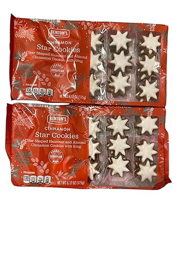 Bentons Cinnamon Star Cookies 6.17oz 175g (Two Bags)