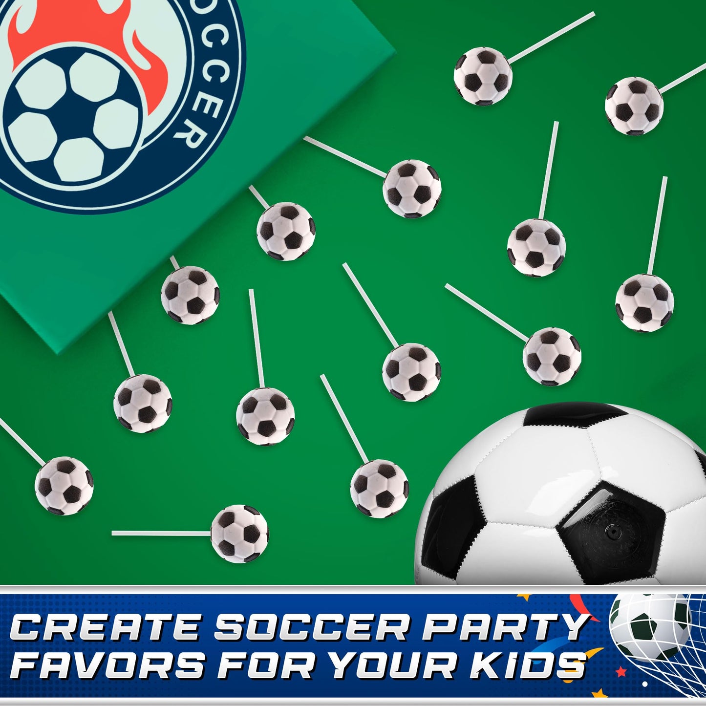Soccer Lollipops 12pk- Soccer Candy For Soccer Party Favors - Soccer Ball Candy For Soccer Birthday Party Decorations-Soccer Suckers & Snacks Soccer